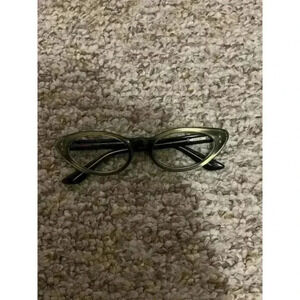 Vintage 1950s Bausch & Lomb Cat Eye Glasses Black Frame
